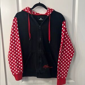 Disney Minnie Mouse Polka Dot zip up hoodie - Black and Red
